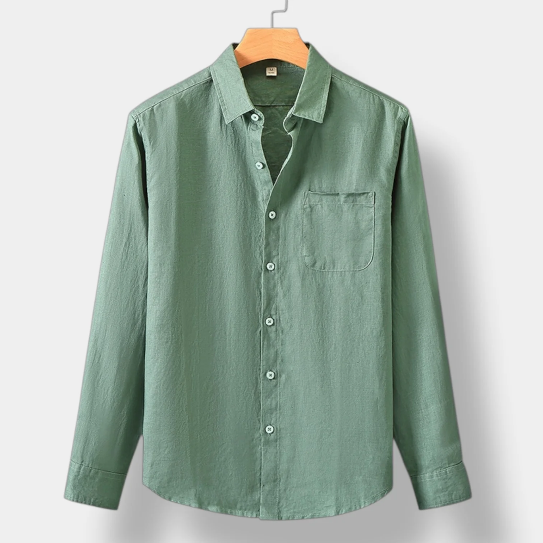 OLD MONEY LINEN LONG SLEEVE SHIRT