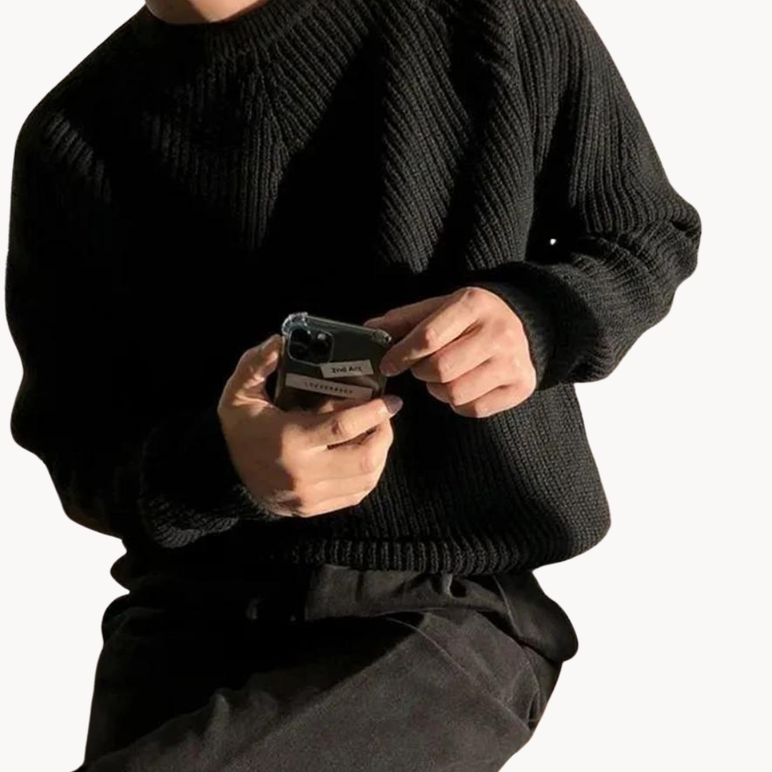 Kingsley Ribbed Sweater Black