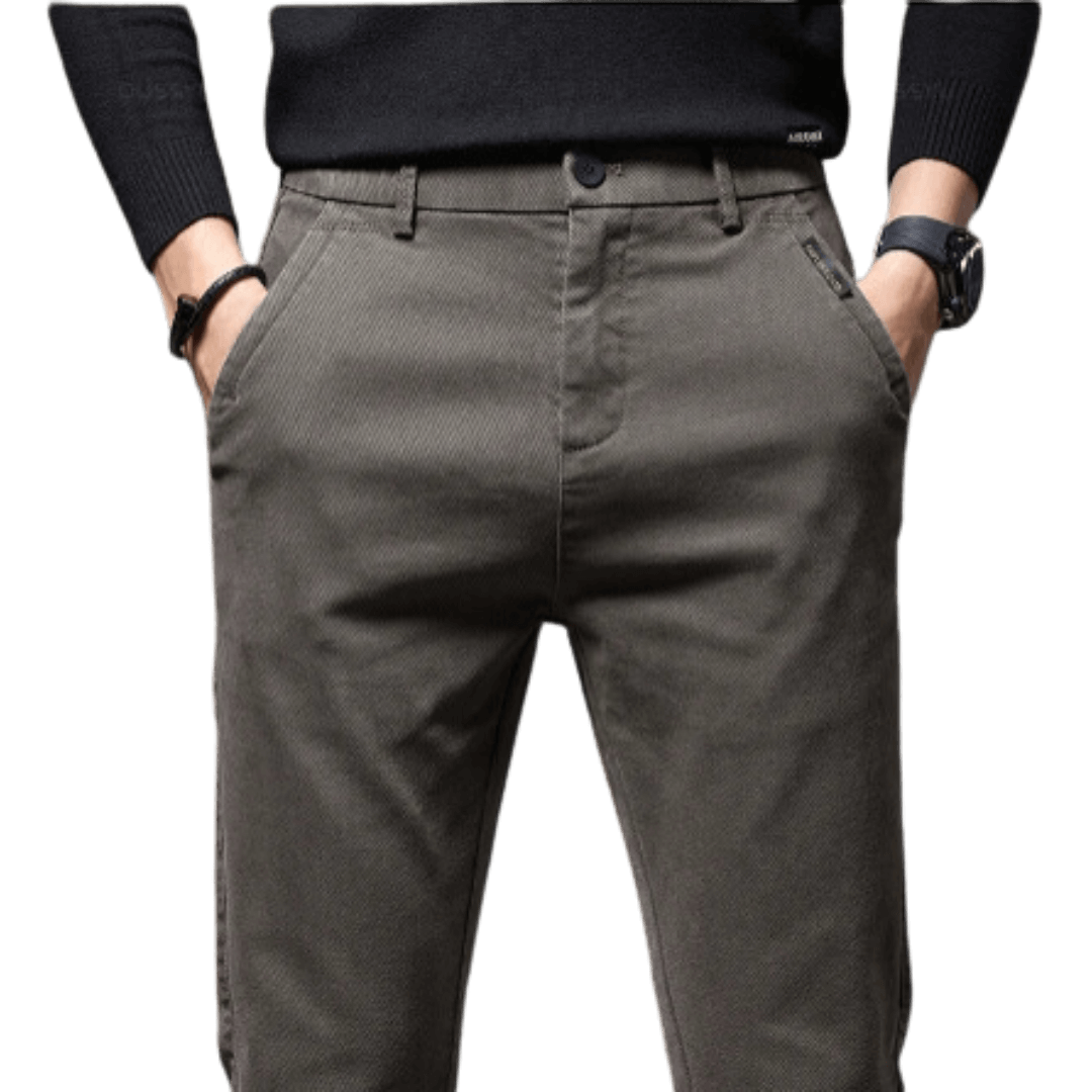 Slim fit pants made of twill