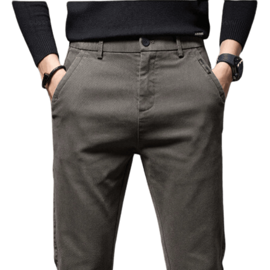 Slim fit pants made of twill