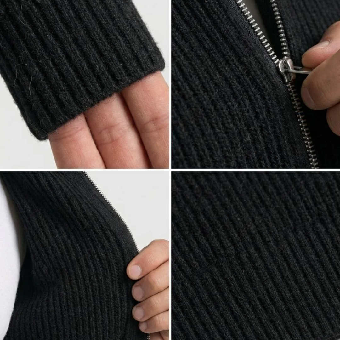 Zip-Up Knit Jacket